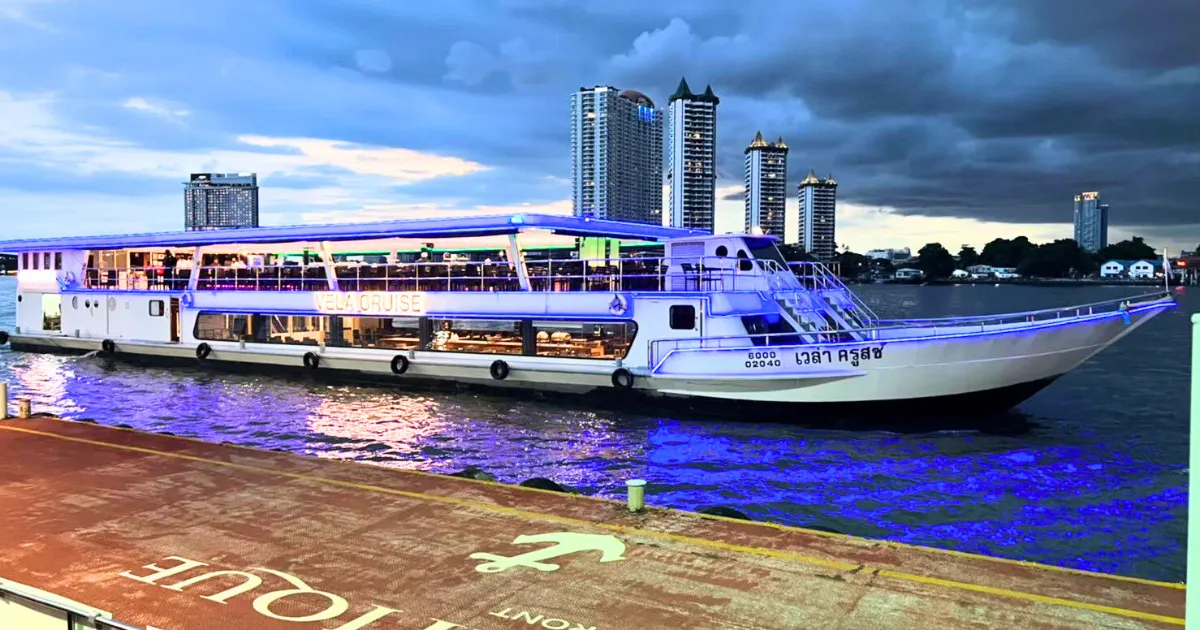 ล่องเรือดินเนอร์เจ้าพระยาเวล่า ครูซส์ แสง สี เสียง จัดเต็ม